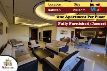 Rabweh 280m2 | Full Floor | Furnished/Equipped |Upgraded |Decorated|AC