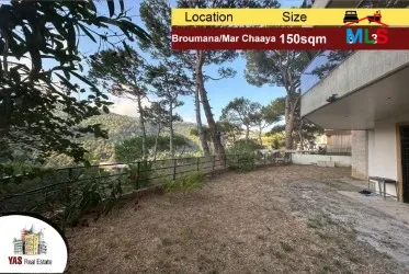 Broumana/mar Chaaya 150m2 | 130m2 Terrace | Quiet Area | Decorated|PA