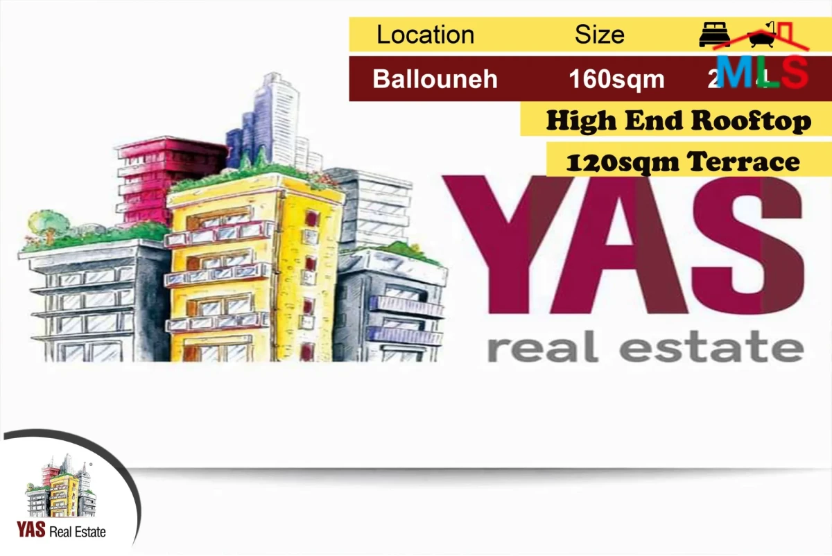 Ballouneh 160m2 | 120m2 Terrace | Rooftop | Prime Location | AC