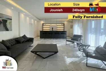 Jounieh 240m2 | Calm Street | Renovated | Furnished | Luxury | IV/AC