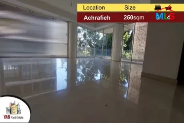 Achrafieh / Sassine 250m2 | 83m2 Terrace |Spacious Flat | View | PA