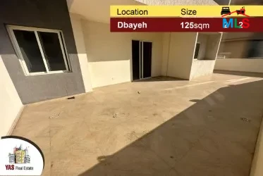 Dbayeh 125m2 | 100m2 Terrace | Dead End Street | New | MJ