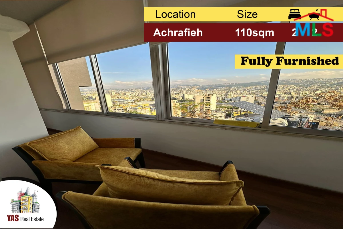 Achrafieh/Gitawi 110m2 | Furnished/Equipped | City View | PA