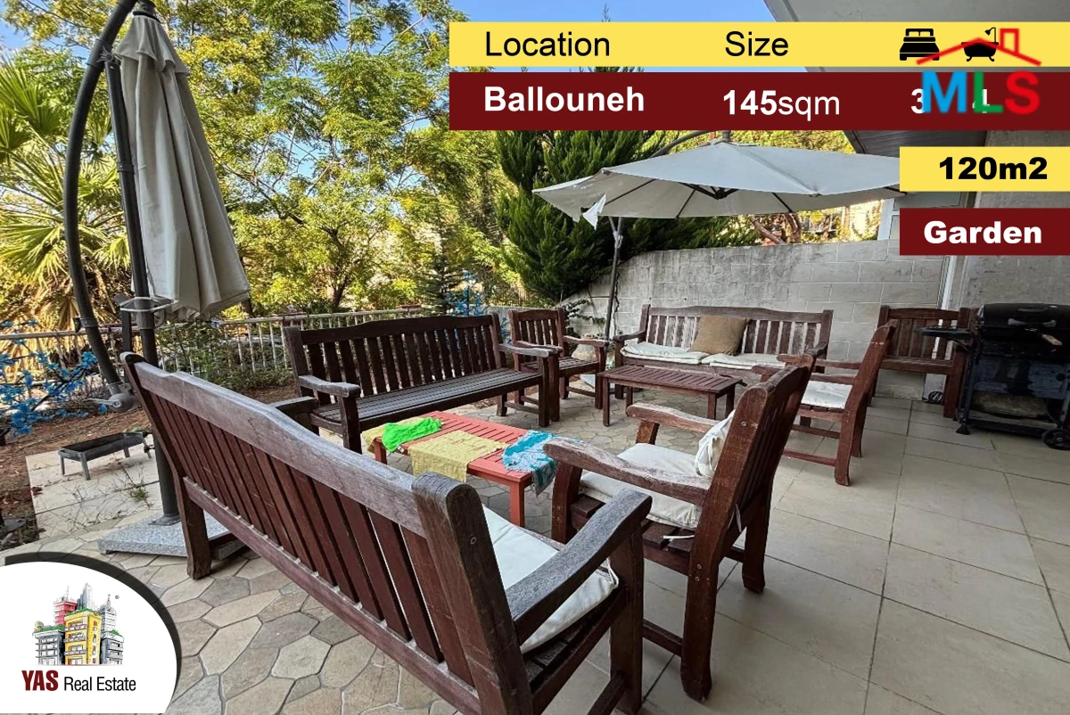 Ballouneh 145m2 | 120m2 Garden | Excellent Condition | Private Street