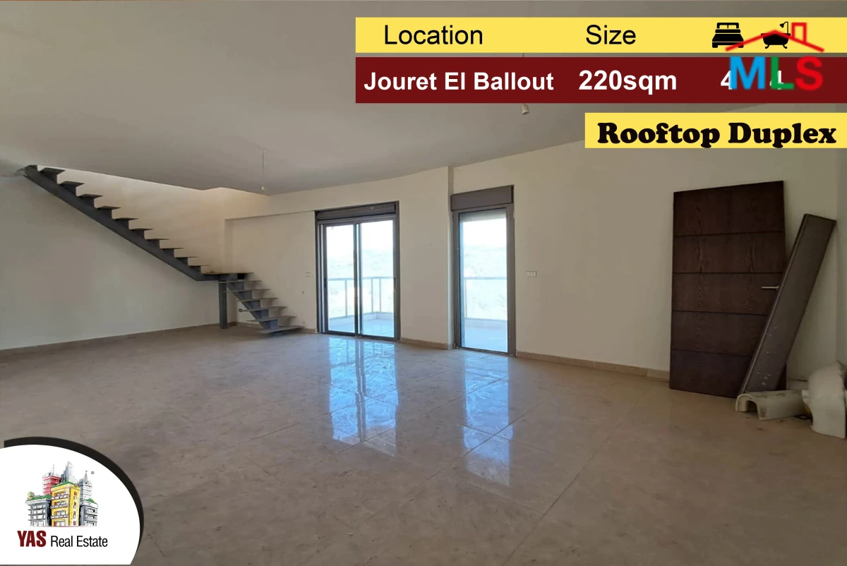 Jouret El Ballout 220m2 | Rooftop Duplex | Private Street | AMK