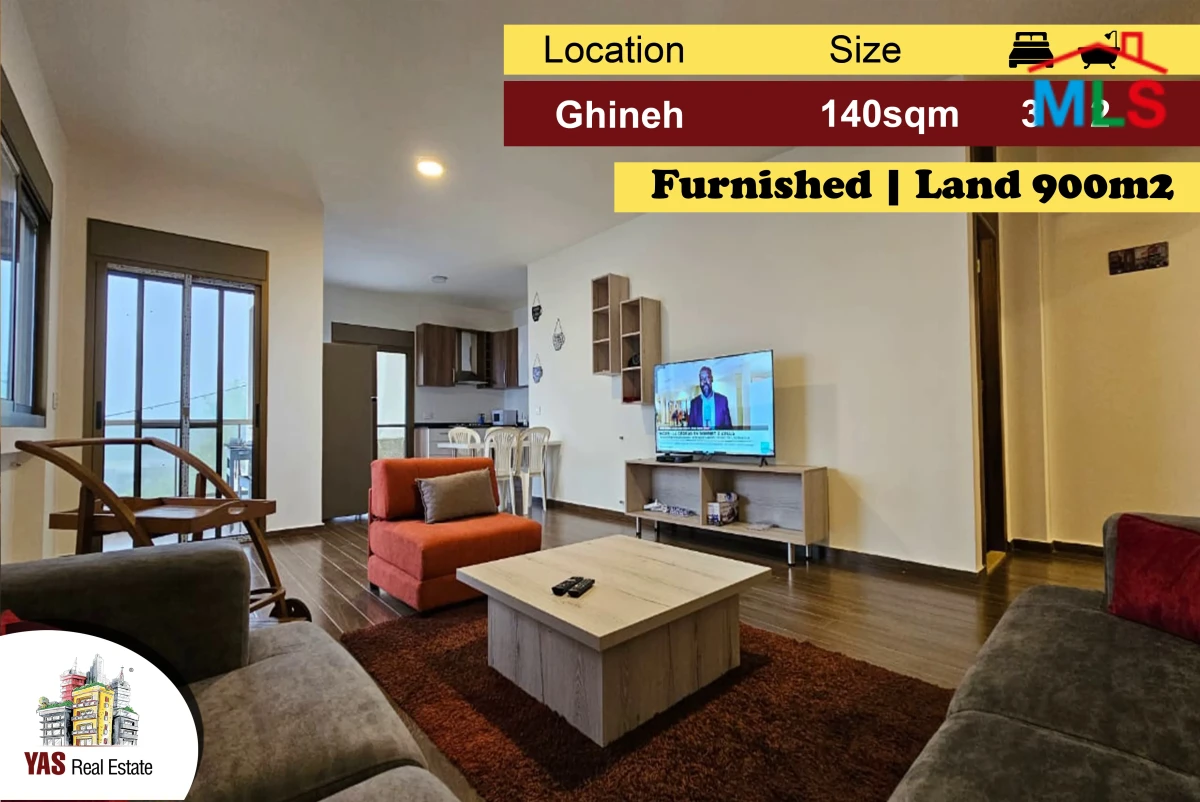 Ghineh 140m2 | 900m2 Land | Furnished | Quiet Street | MY