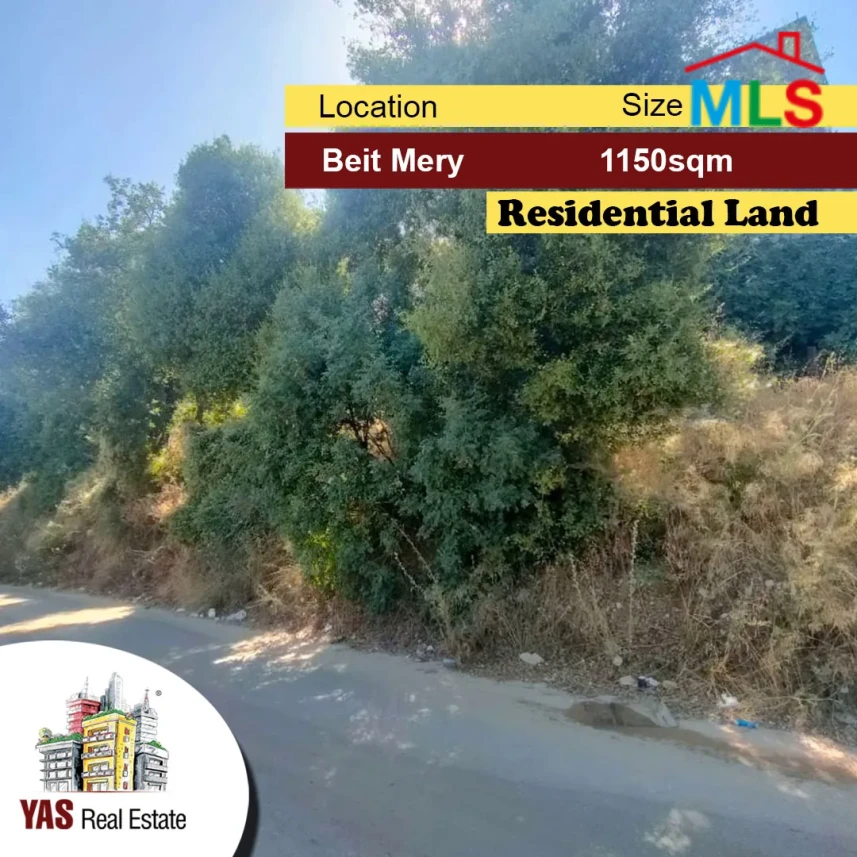 Beit Mery 1150m2 | Residential Land | zone 35 | Calm Area | AA