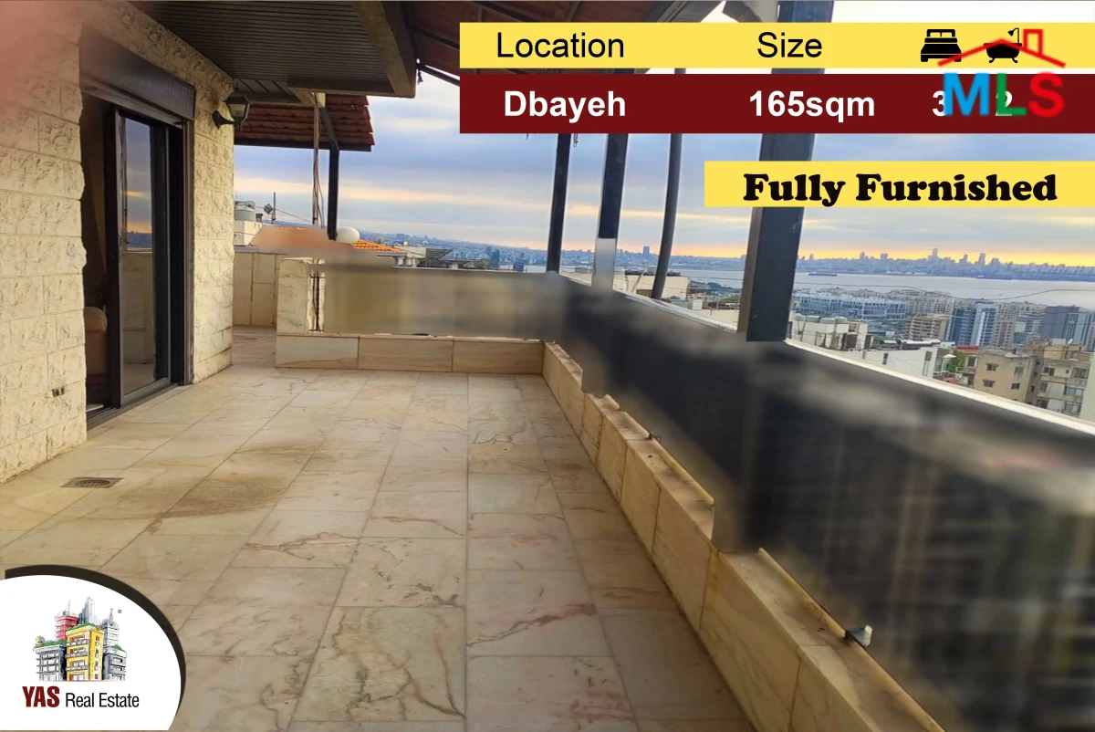 Dbayeh 165m2 | 100m2 Terrace Furnished | Sea View | Catch | PA