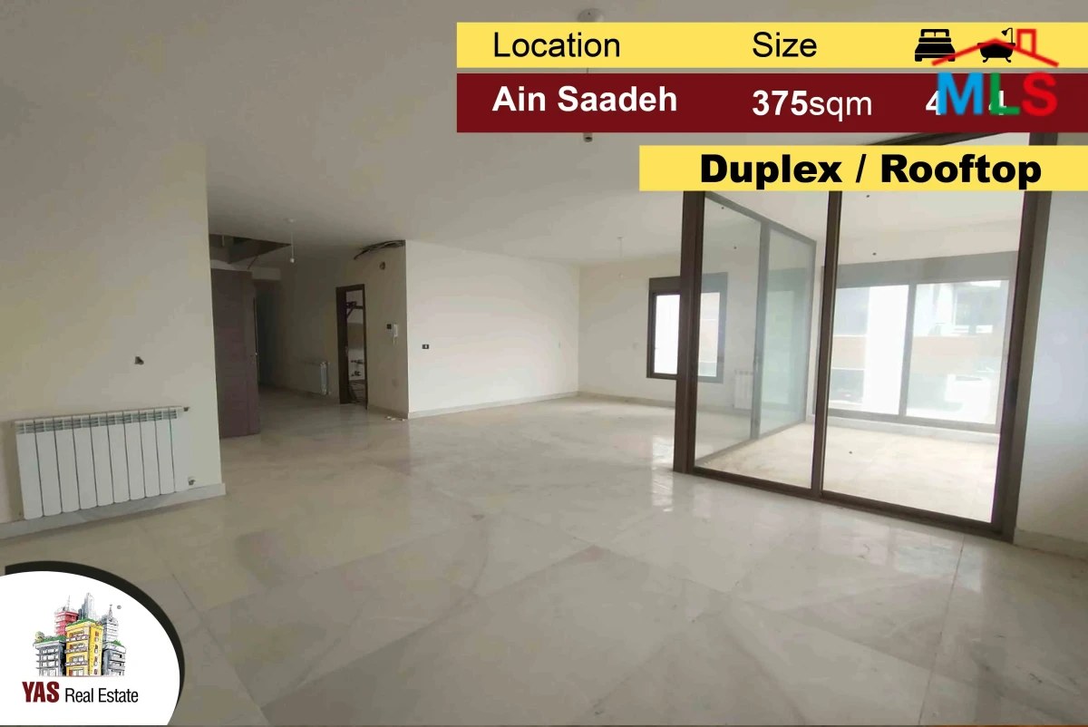 Ain Saadeh 375m2 | 178m2 rooftop | Luxury Duplex | Sea View | AA