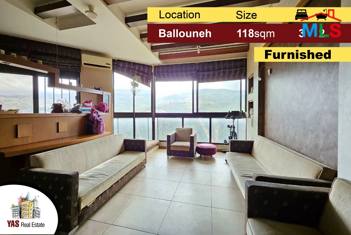 Ballouneh 118m2 | 55m2 Terrace | Furnished | Luxury | View | TO
