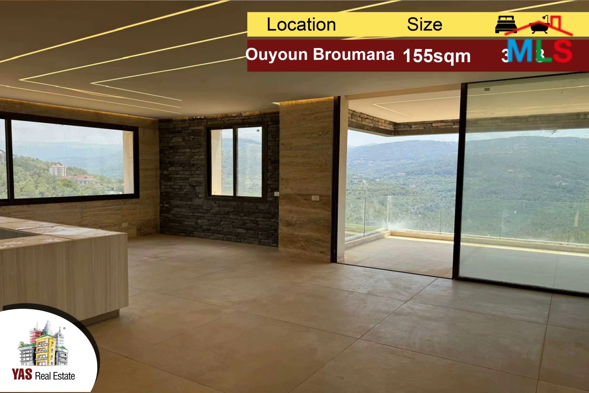 Ouyoun Broumana 155m2 | Open View | Decorated | Calm Area | PA