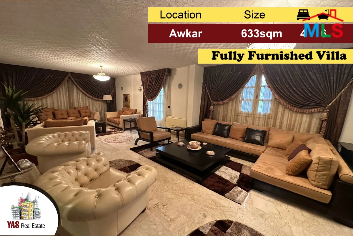 Awkar 550m2 | Land 633m2 | Furnished Villa | Luxury | MJ