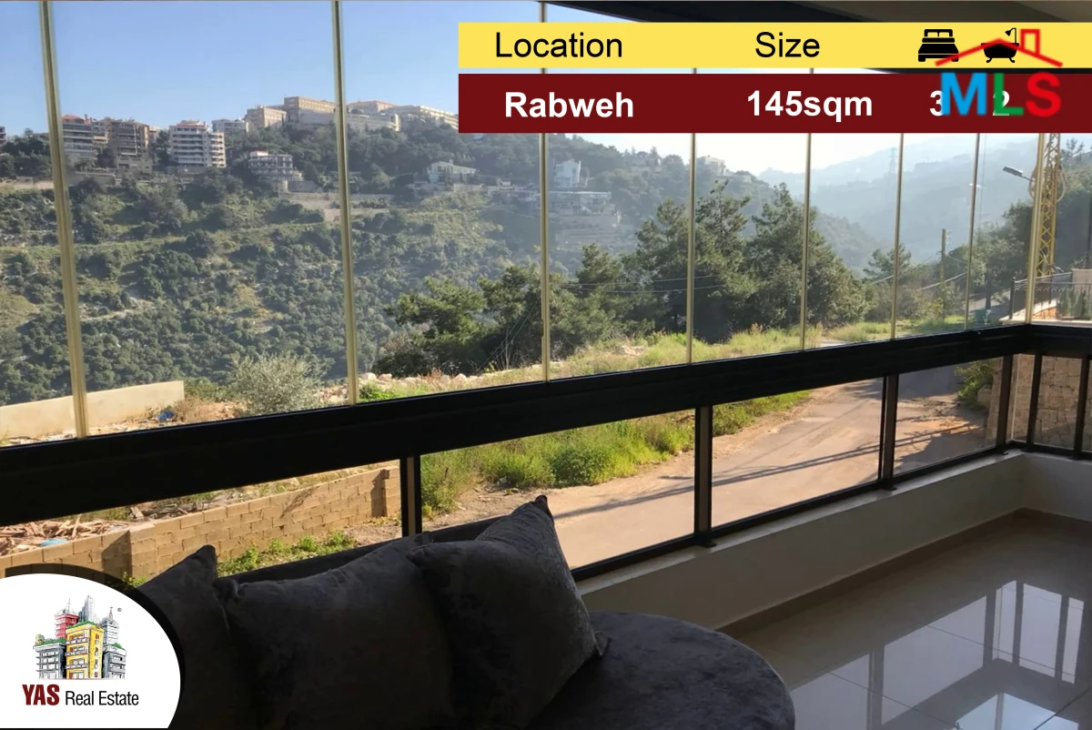 Rabweh 145m2 | Amazing View | Flat | Classy Area | Dead End Street |PA