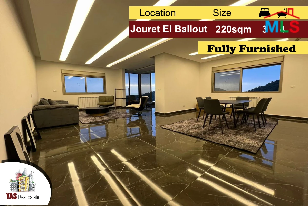 Jouret El Ballout 220m2 | Fully Furnished | Quiet Area | PA