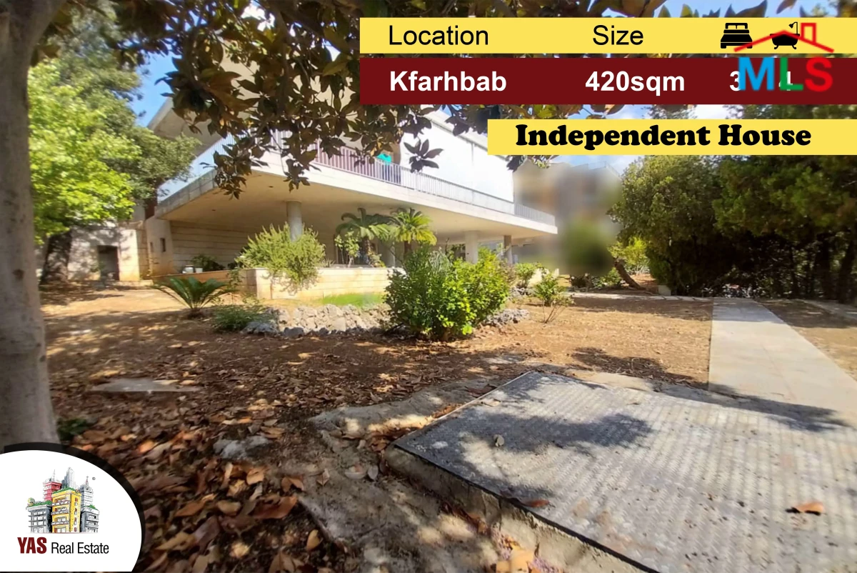 Kfarhbab 420m2 | 630m2 Garden/Terrace | Independent House | IV