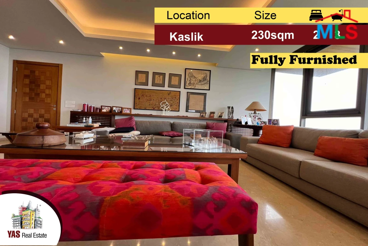 Kaslik 230m2 | Furnished | Panoramic View | Private Street | EH