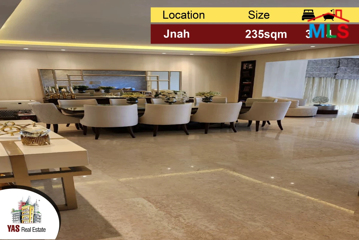 Jnah 235m2 | Decorated | Open Sea View | Prime Location | PA