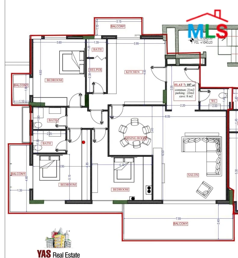 Achkout 186m2 | Brand New | Well Maintained | Dead End Street | DA
