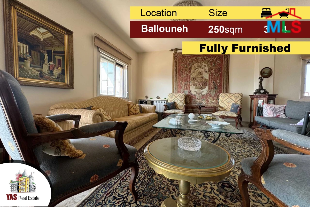 Ballouneh 250m2 | Fully Furnished | Panoramic View | Private Street