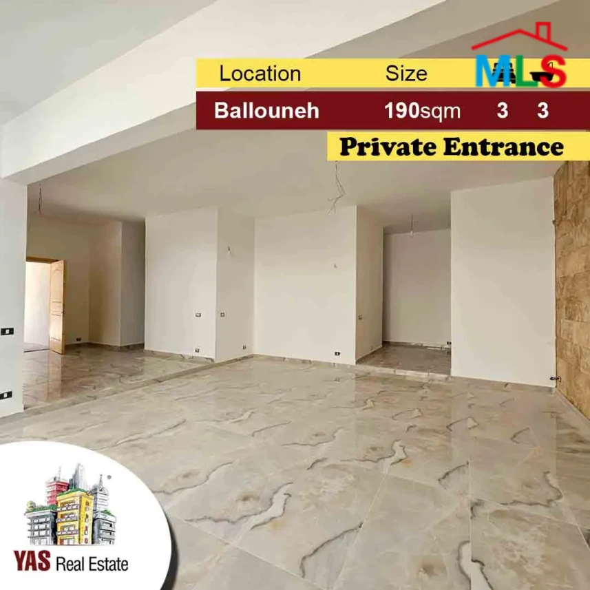 Ballouneh 190m2 | Private Entrance | Open View | TO