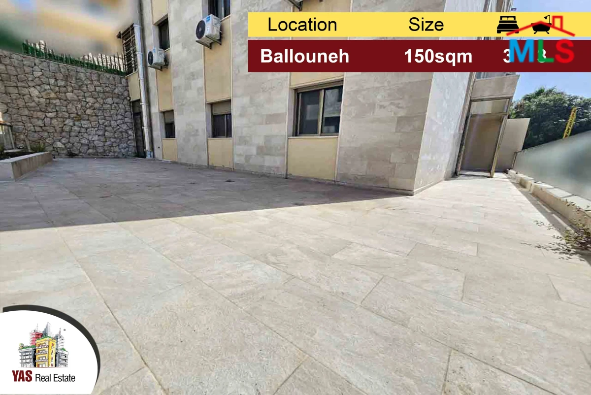 Ballouneh 150m2 | 100m2 Terrace | Well Maintained | TO