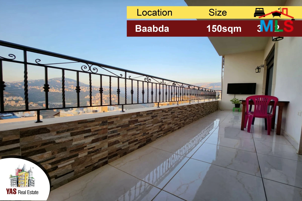 Baabda/louaizeh 150m2 | Prime Location | Amazing View | PA