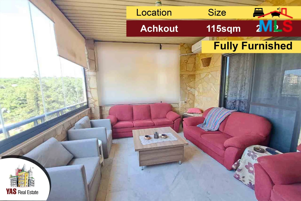 Achkout 115m2 | Fully Furnished | Quiet Street | Mountain View | DA