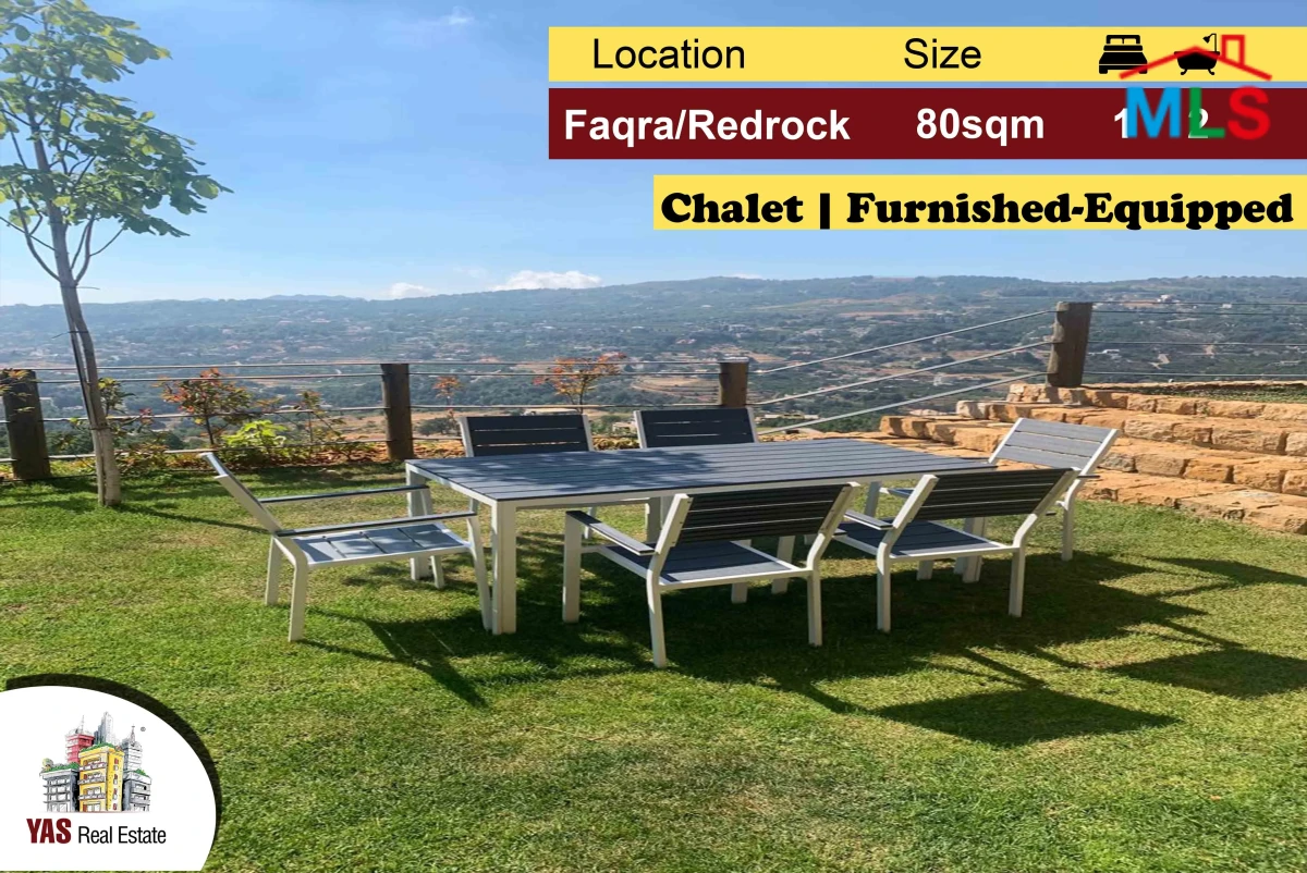 Faqra/Redrock 80m2 | 140m2 Garden | Furnished/Equipped Chalet | View|D