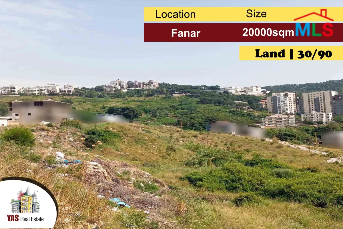 Fanar 20000m2 | Land | zone 30/90 | Prime location | Amazing view | PA