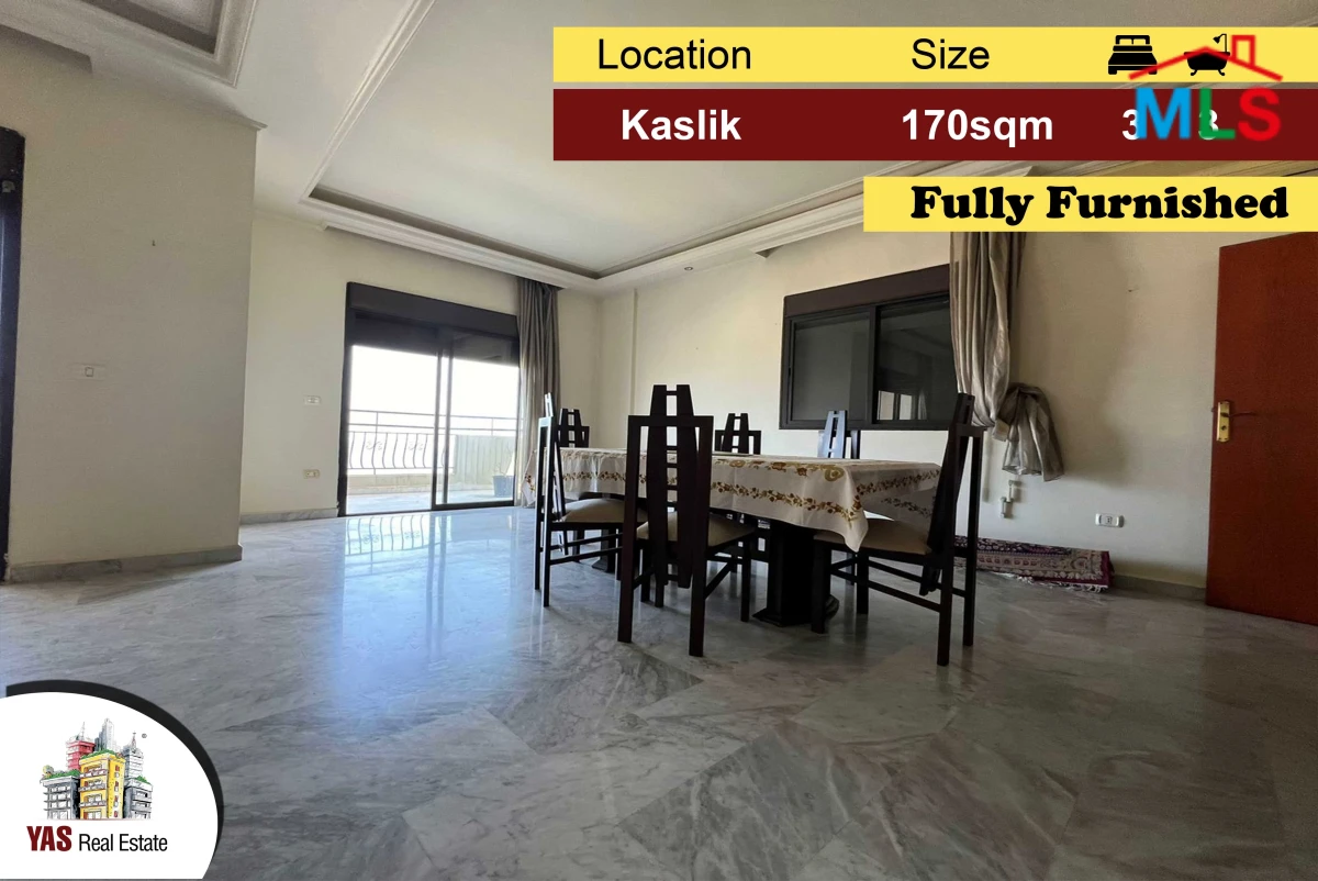 Kaslik 170m2 | Panoramic View | Furnished | Private Street | EH