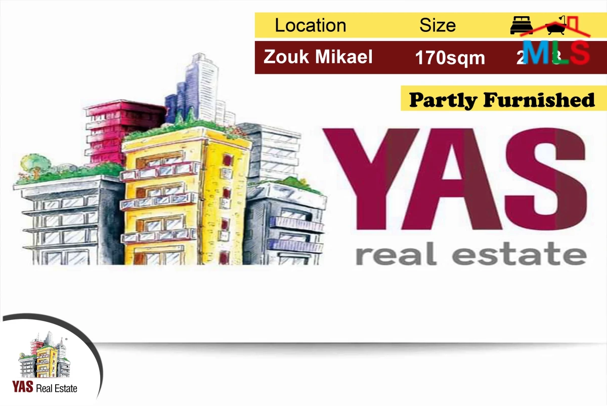 Zouk Mikael 170m2 | 220m2 Terrace | Calm Street | Partly Furnished |EH