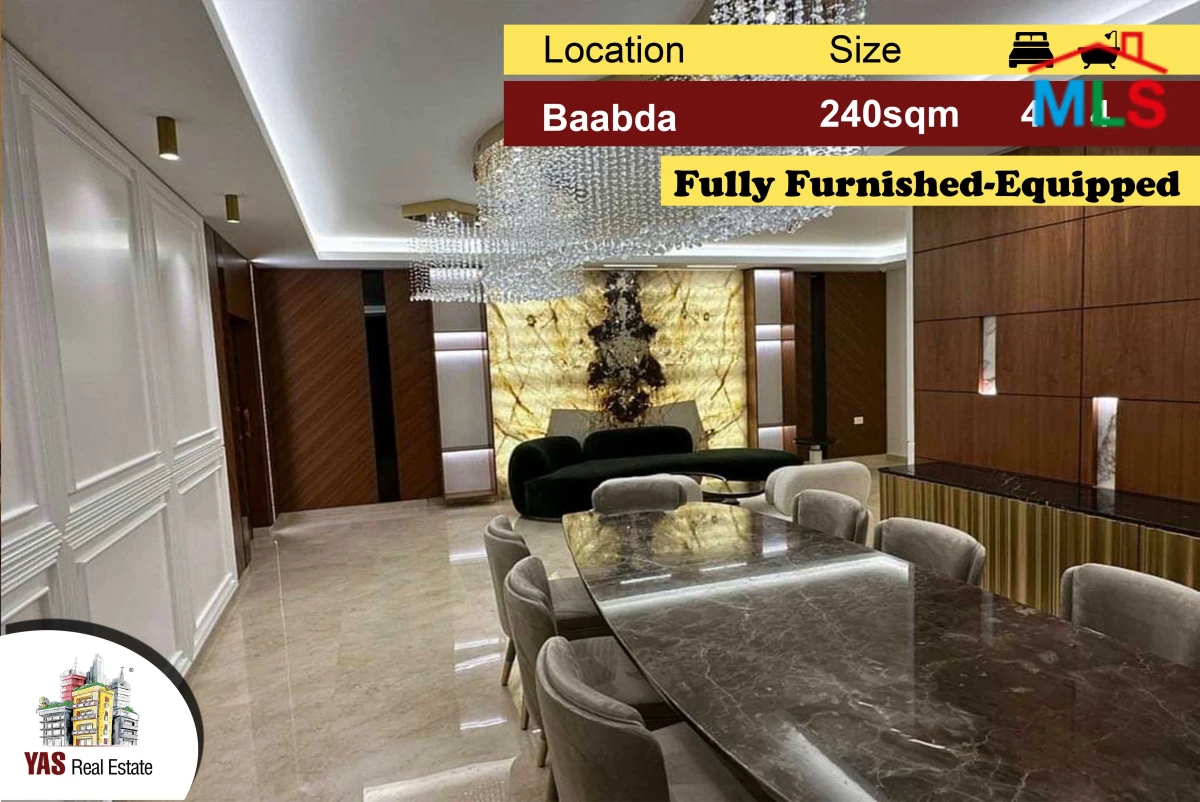 Baabda 240m2 | Luxury | Fully Furnished-Equipped | Prime Location | PA