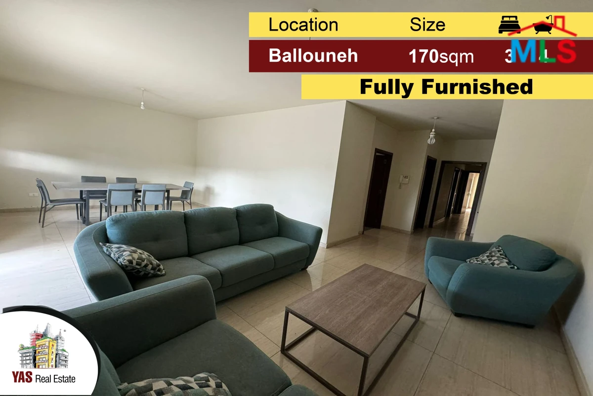 Ballouneh 170m2 | 60m2 Terrace | Fully Furnished | Excellent Condition
