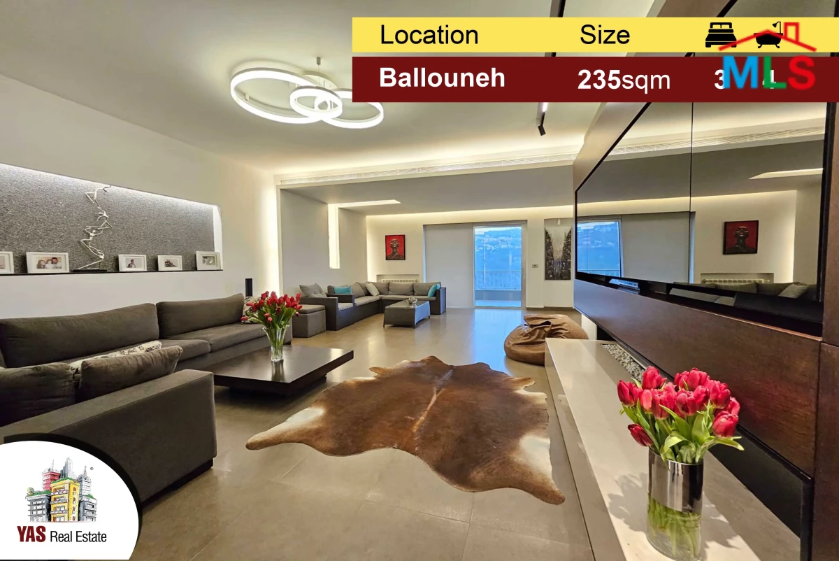 Ballouneh 235m2 | Luxury Flat | Decorated | Partly Furnished | View |TO