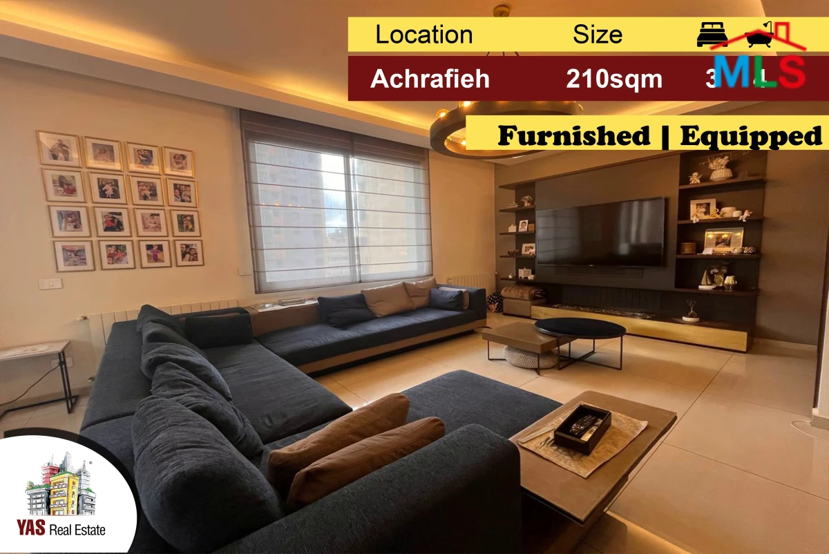 Achrafieh 210m2 | Panoramic View | Furnished/Equipped | Prime Location
