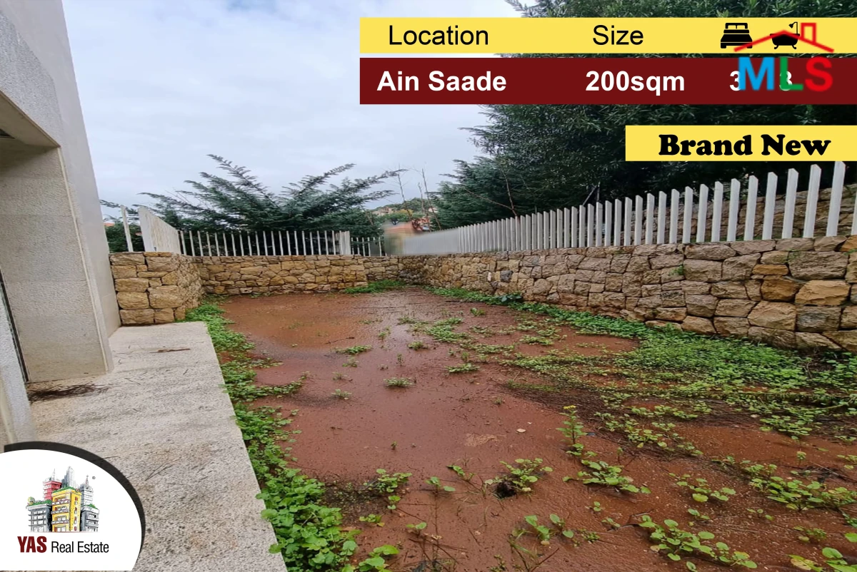 Ain Saade 200m2 | 60m2 Garden | Brand New | Classy Area | Open View