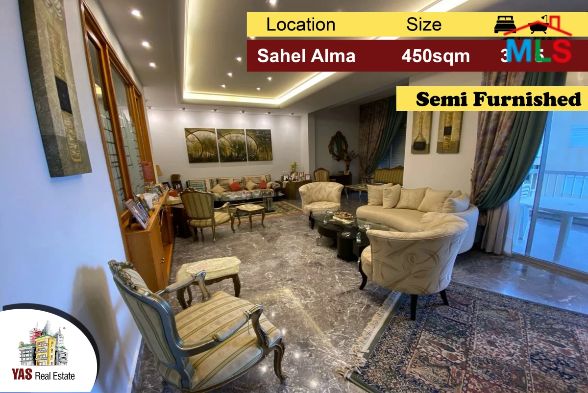 Sahel Alma 450m2 | Terrace | Open View | Semi Furnished | Renovated