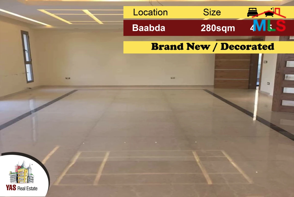 Baabda 280m2 | Brand New | Fully Decorated | Astonishing View | PA