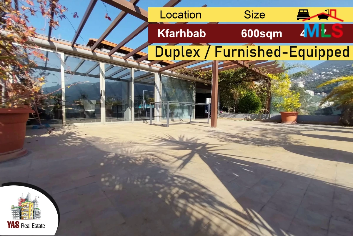 Kfarhbab 600m2 | Duplex | Panoramic View | Unique | Furnished/Equipped