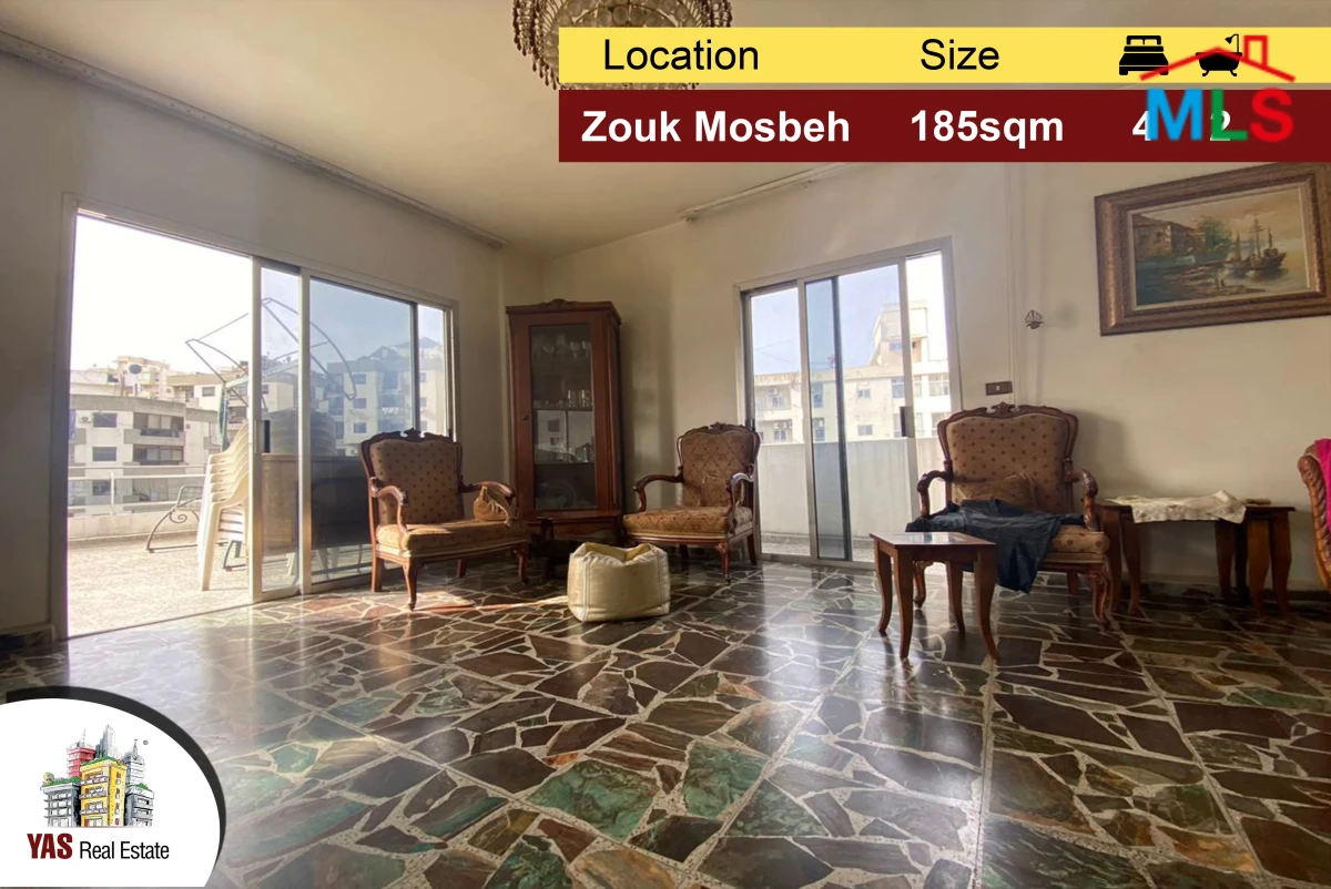 Zouk Mosbeh 185m2 | 48m2 Terrace | Excellent Condition