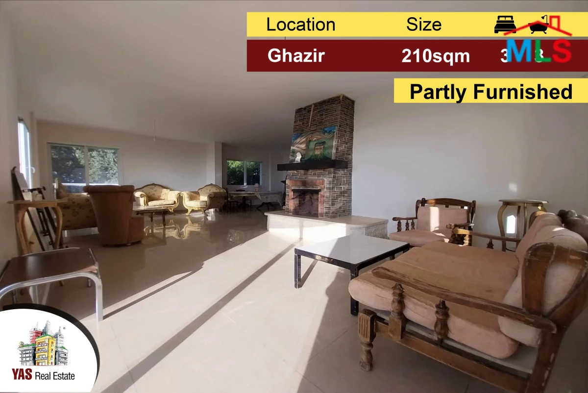 Ghazir 210m2 | 100m2 Terrace/Garden | Luxurious | Partly Furnished