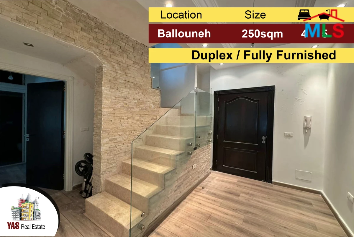 Ballouneh 250m2 | 50m2 Terrace | Duplex | Fully Furnished | Catch