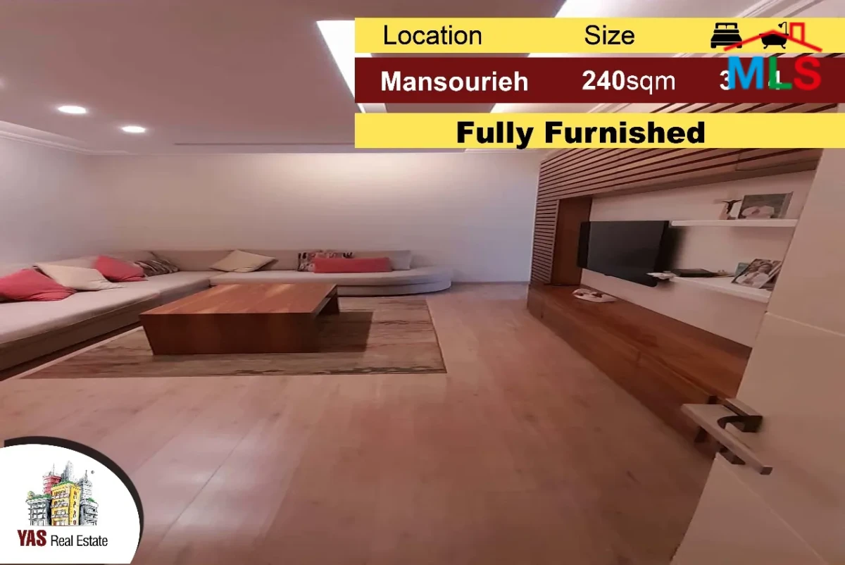 Mansourieh 240m2 + 60m2 Terrace | Unique | Fully Furnished | Decorated