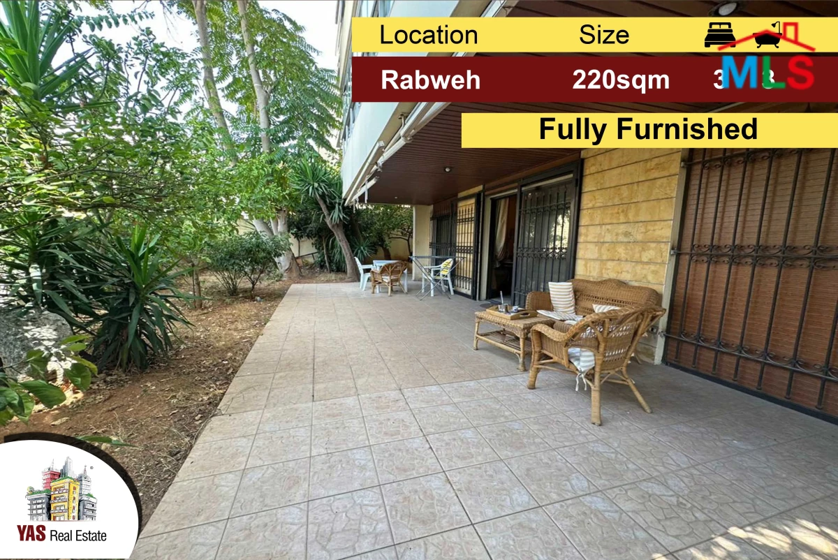 Rabweh 220m2 + 210m2 garden / terrace | Good Condition | Furnished