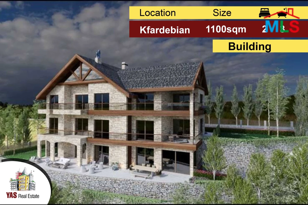 Kfardebian 1100m2 | Building core and shell | Great Investment