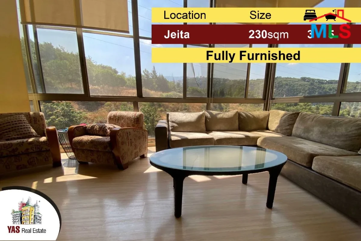 Jeita 230m2 | Excellent Apartment | Furnished | Mountain View