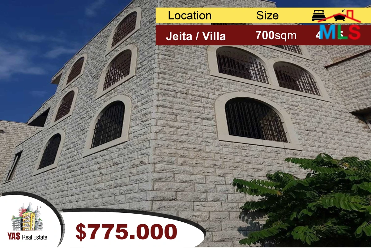 Jeita 700m2 Villa | Private Street | Panoramic View | Luxurious