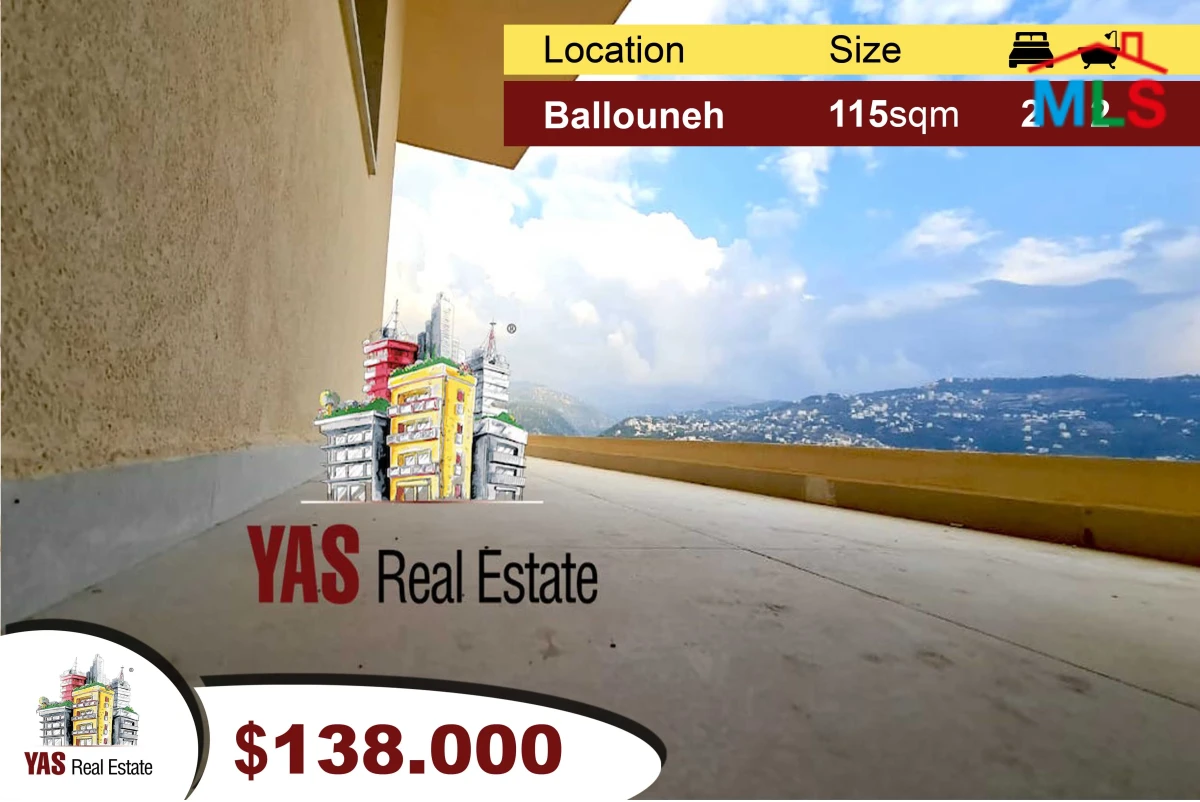 BalLouneh 115m2 | 70m2 Terrace | New | Mountain View | Luxurious | Catch