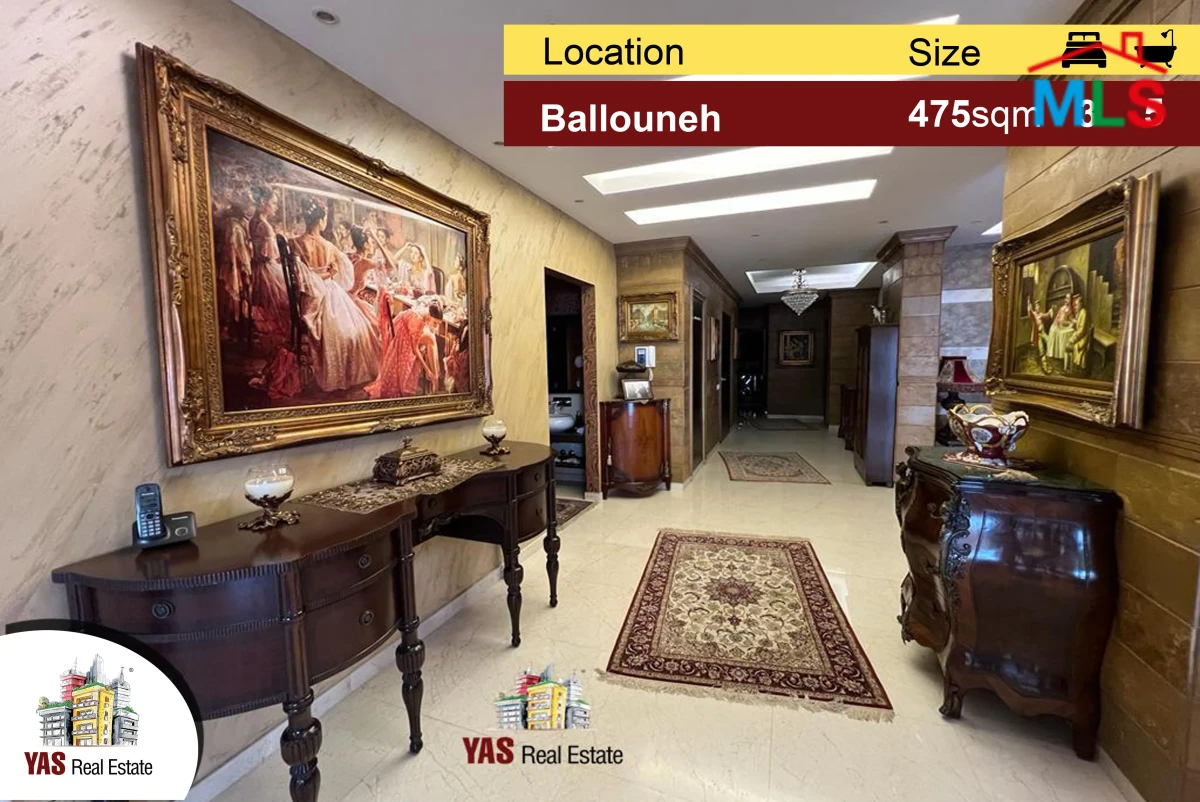 Ballouneh 475m2 Flat | 400m2 Garden | Designer’s Signature | Unique | Sea View