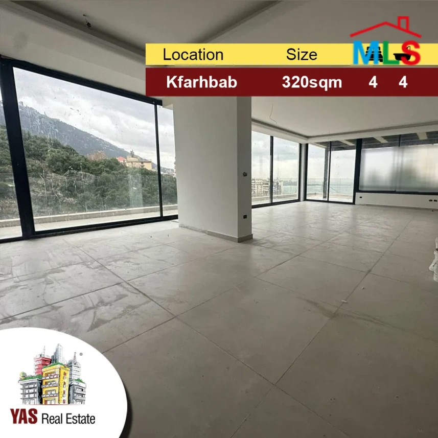 Kfarhbab 320m2 + 100m2 Terrace | Brand New | Mountain View | Luxury